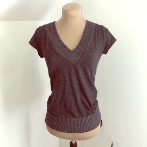Gray Short Sleeve Sweater